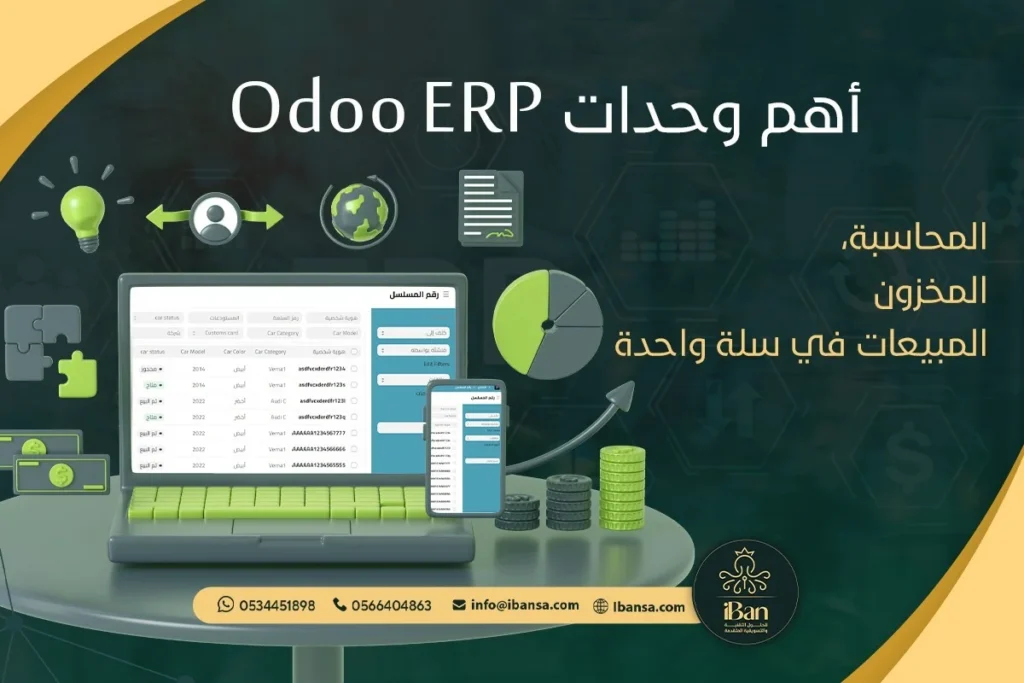 أهم وحدات Odoo ERP: المحاسبة، المخزون، والمبيعات في منصة واحدة